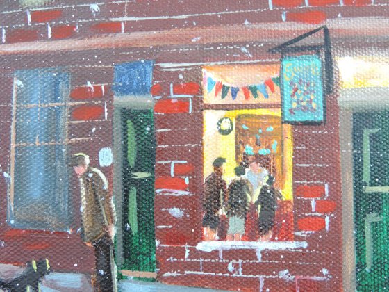 Winter street "sweet shop" (16 " x 12 ")