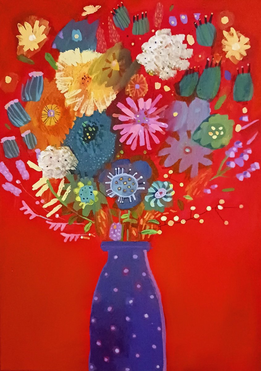 Red Wild Flowers by Imogen Skelley