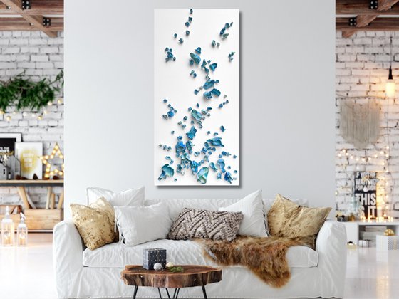 Whimsical Impermanence, blue #2 (24"x48")