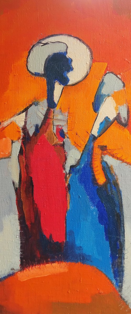 Abstract - Together (60x40cm, oil painting, ready to hang) by Artyom Basenci