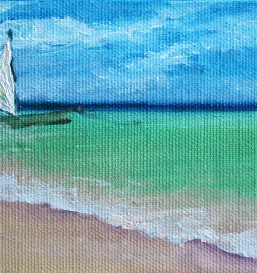 Ocean.  From my a series of mini works LANDSCAPE /  ORIGINAL PAINTING by Salana Art Gallery