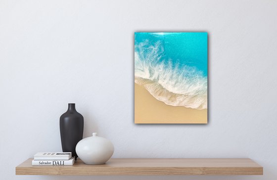 White Sand Beach #7 Small Ocean Seascape Painting