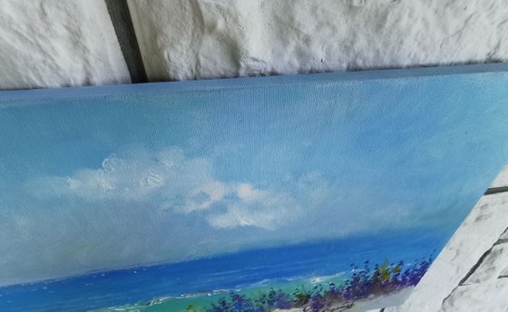 Painting with sea and lavender