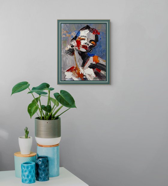 Closed Eyes, Red Lips