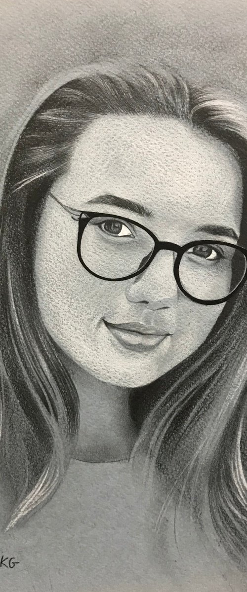 Girl in glasses by Kakajan Charyyev