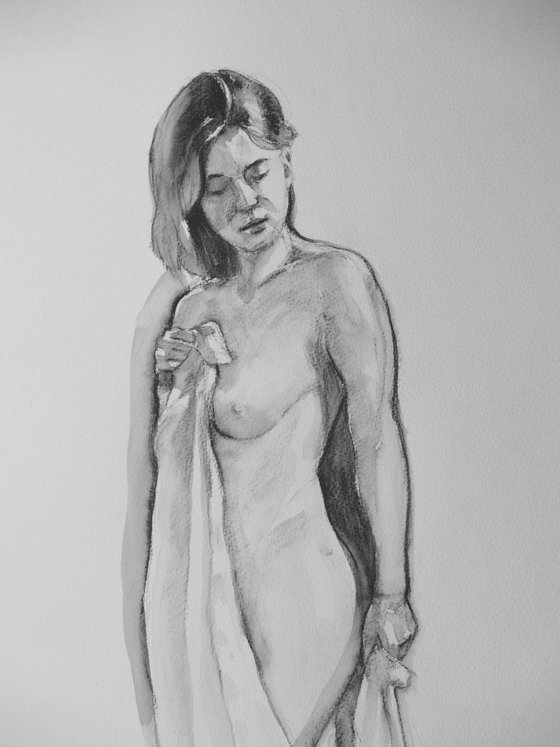 Draped female nude