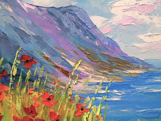 Poppies by the sea