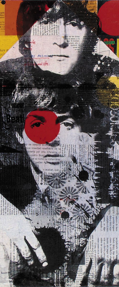 Collage_01_40x40 cm_Beatles_Pop by Manel Villalonga