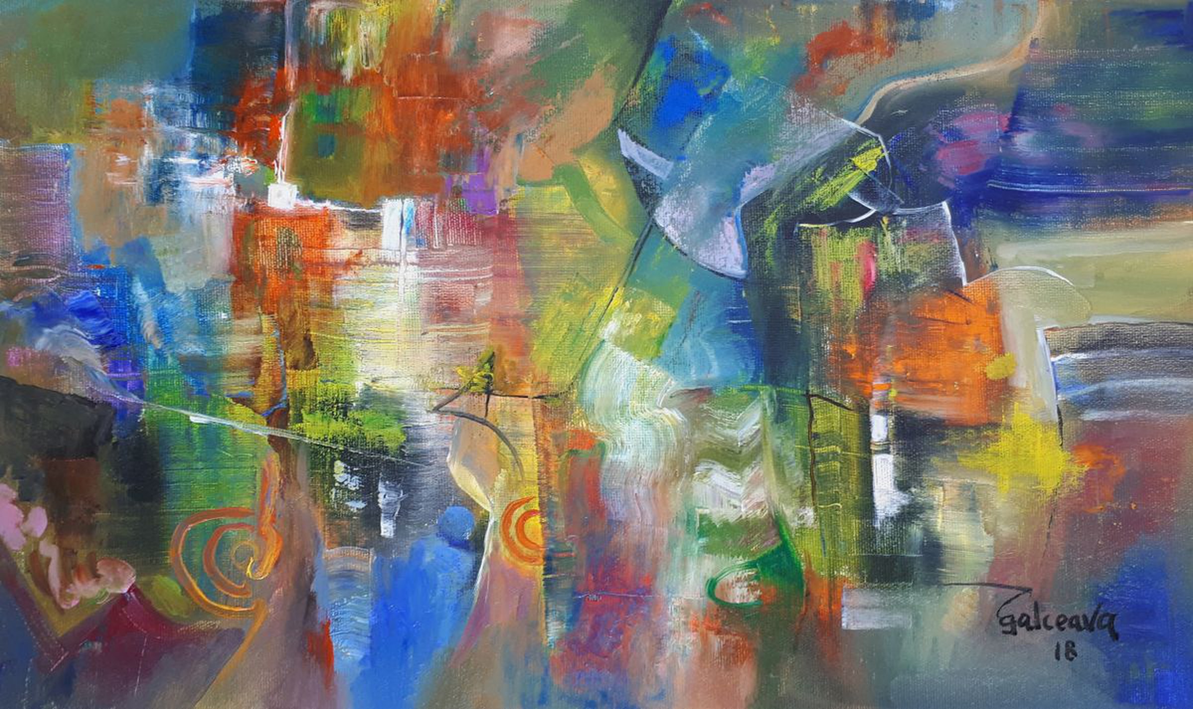 Change Of Seasons Multi Colored Oil Painting H Artfinder