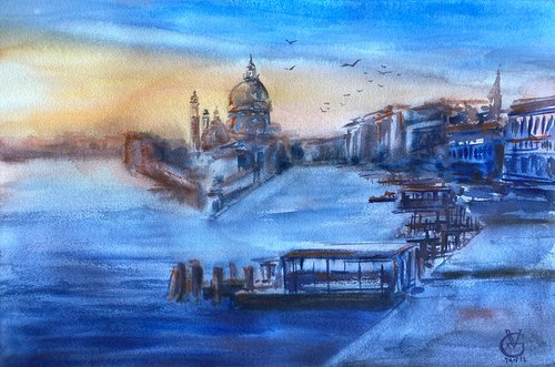 San Marco Basin - Golden Hour by Valeria Golovenkina