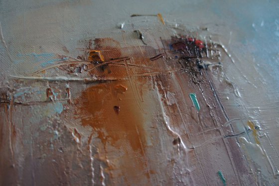 Urban legends - 4, Abstract oil Painting, Mixed media, Free shipping