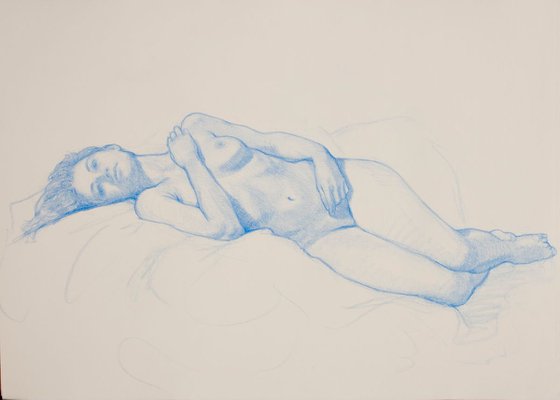 nude study / nue en bleu
