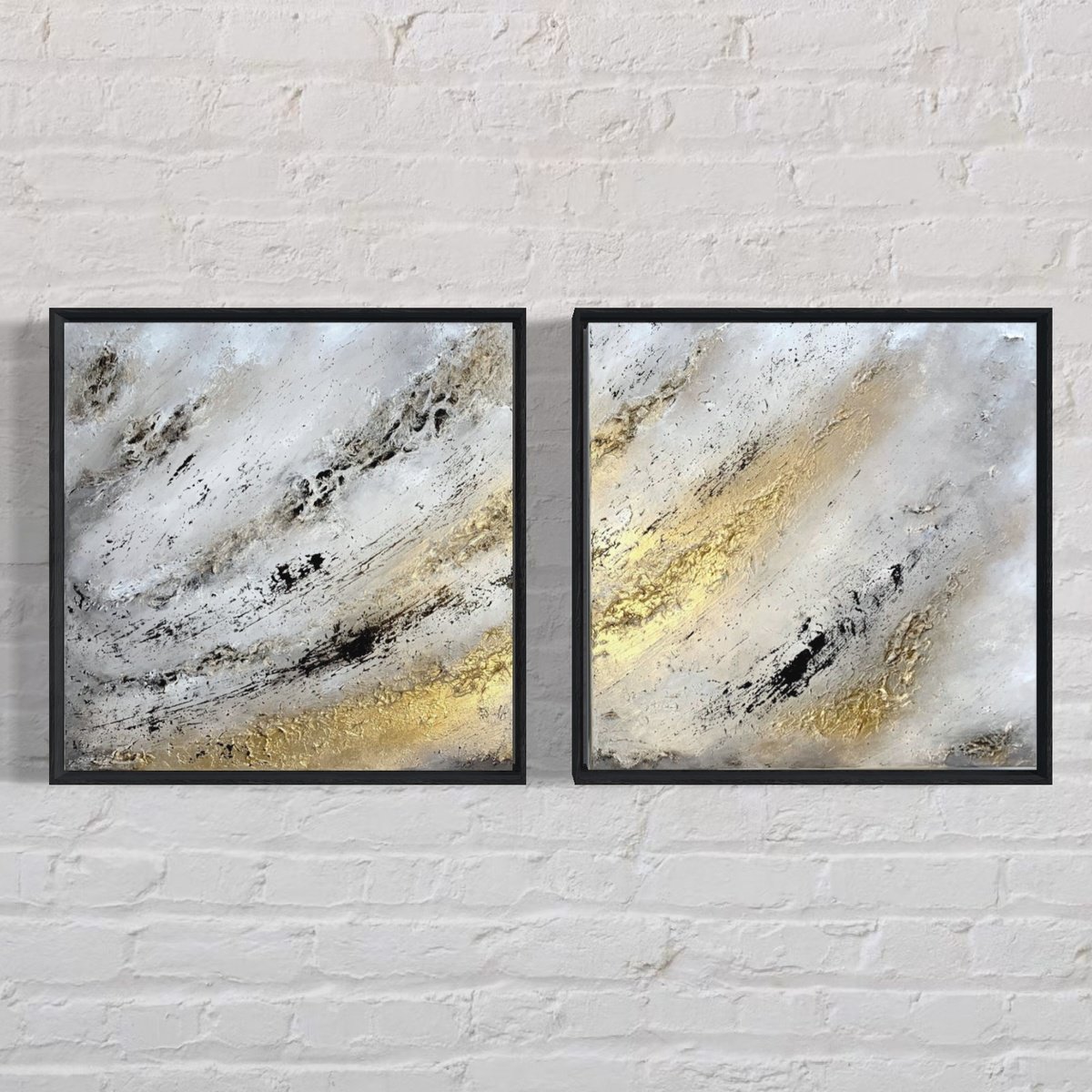 Black & Gold (diptych) by Sarah Berger