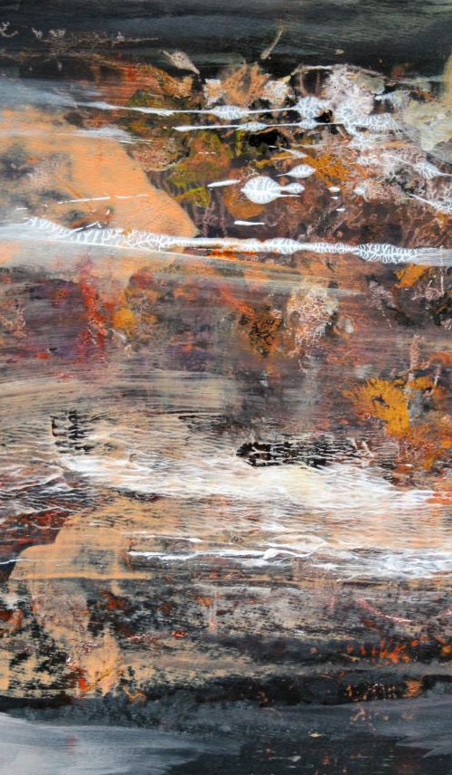 original masterpiece by OVIDIU KLOSKA study of storm 3 oniric art decalcomania mindscape dreamscape by Kloska Ovidiu