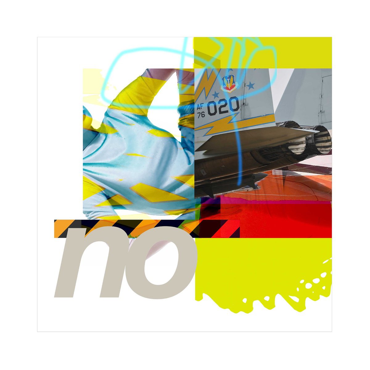 Urban And Pop Abstract Giclee Print By Adrian Bradbury, 17 X 17, No!, Original Artwork