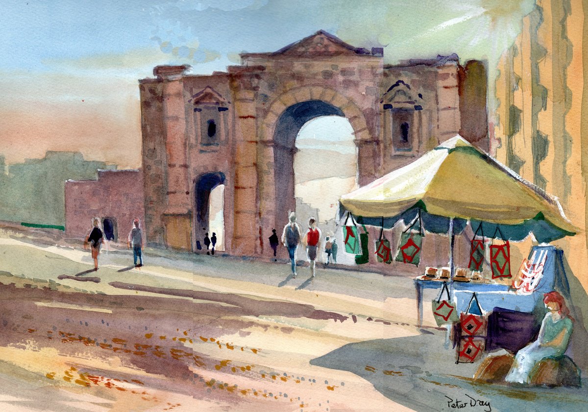 Impressionistic Cityscapes Watercolour By Peter Day, 17 X 13", Jordan Hadrian