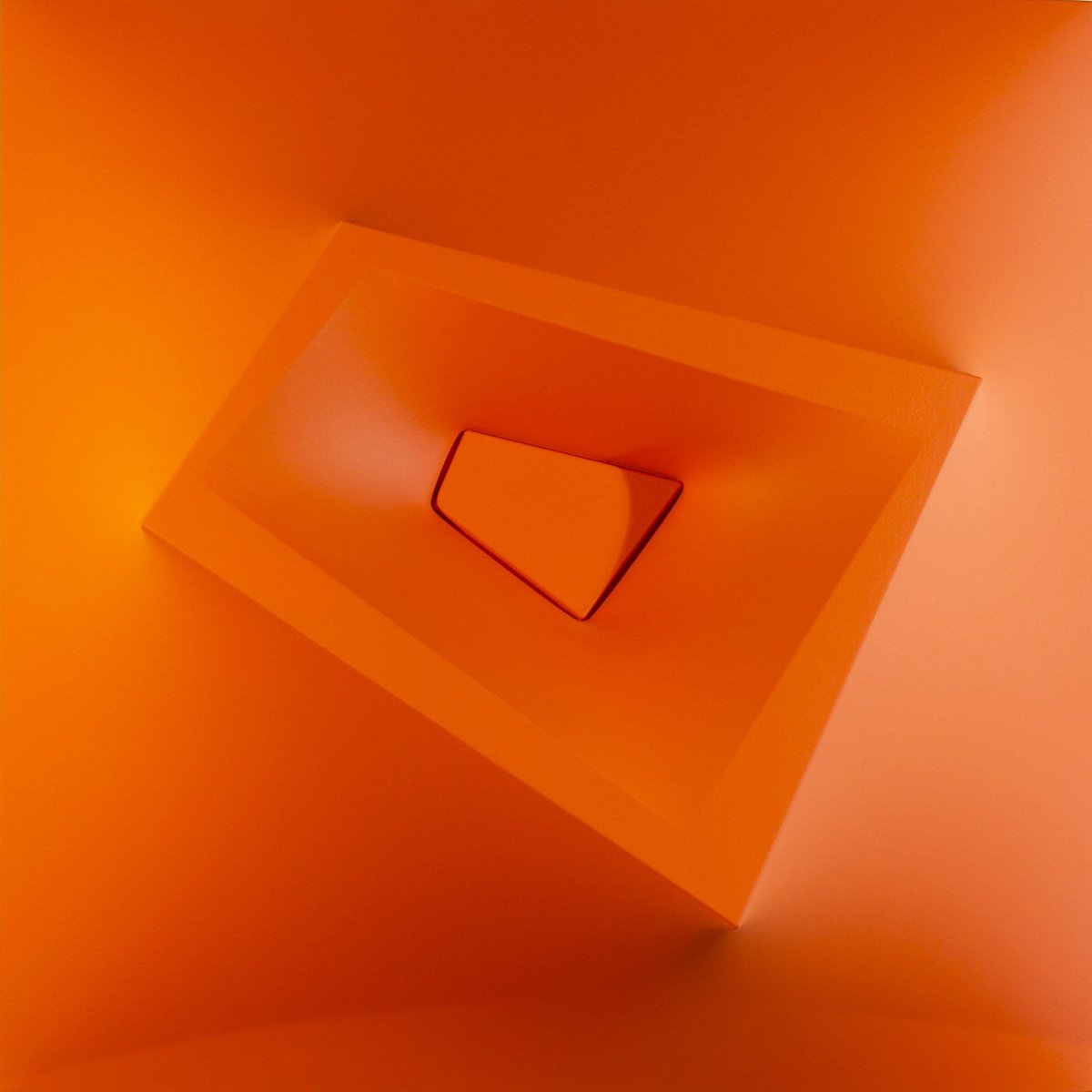 Geometric Abstract Sculpture By Alessandro Butera, 31 X 31, Italian Style Orange, Original Artwork