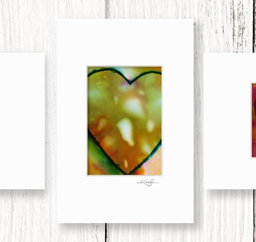 Heart Collection 26 - 3 Small Matted paintings by Kathy Morton Stanion by Kathy Morton Stanion