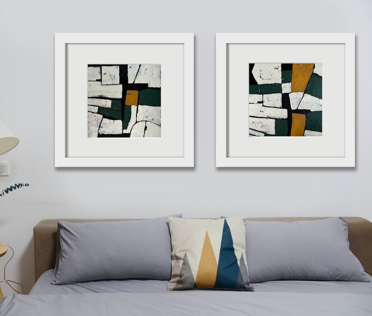 Geometric Abstract Acrylic Painting By Nick Molloy, 31 X 16", Feeling Informed, Original Artwork