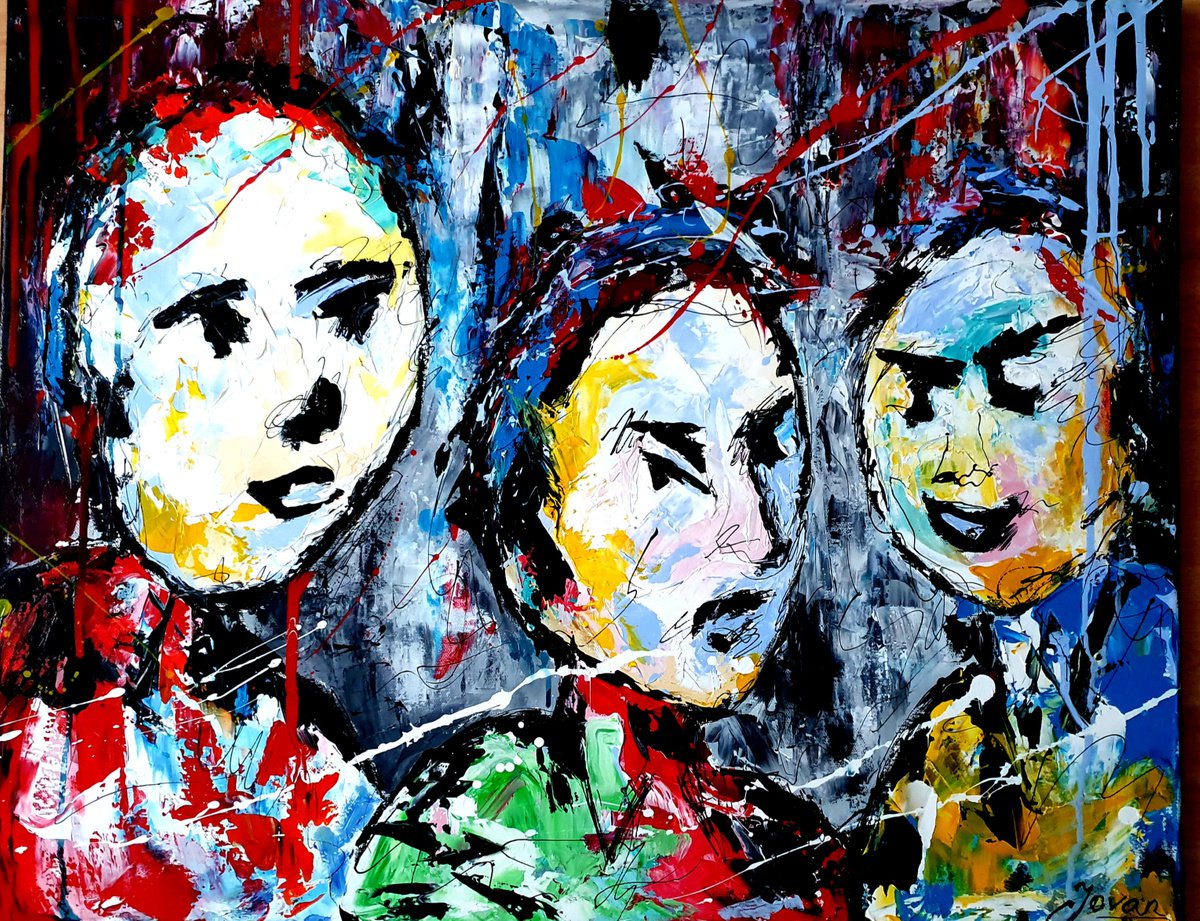 Three abstract figures by Jovan Srijemac