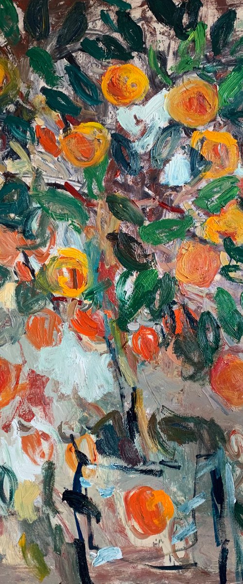 Watching an orange tree grow. by Lilia Orlova-Holmes