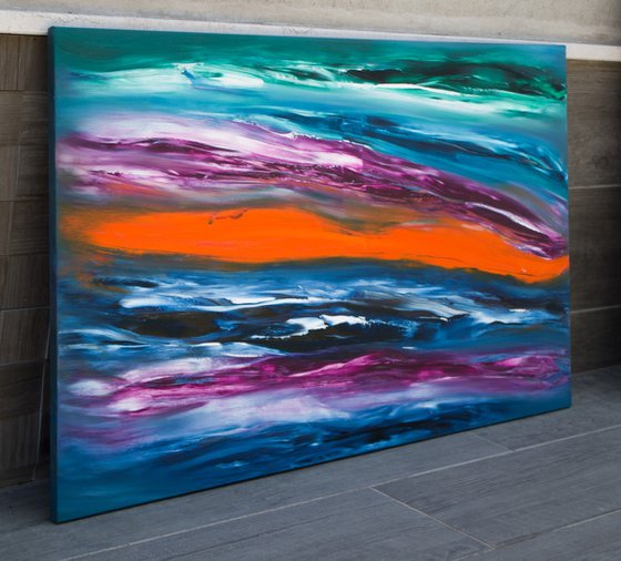 "Life's flux III", emotional landscape, 100x60 cm