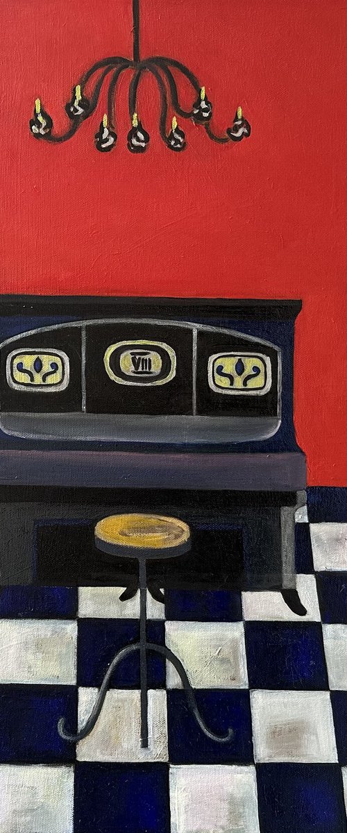 Interior with piano by Olga Afanasiadi