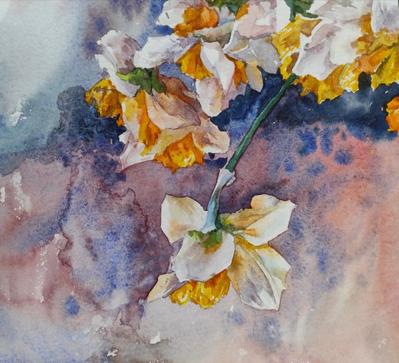 Daffodils - original artwork, spring flowers, watercolor painting