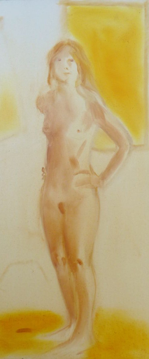 Standing Nude, oil on canvas 60x92 cm by Frederic Belaubre