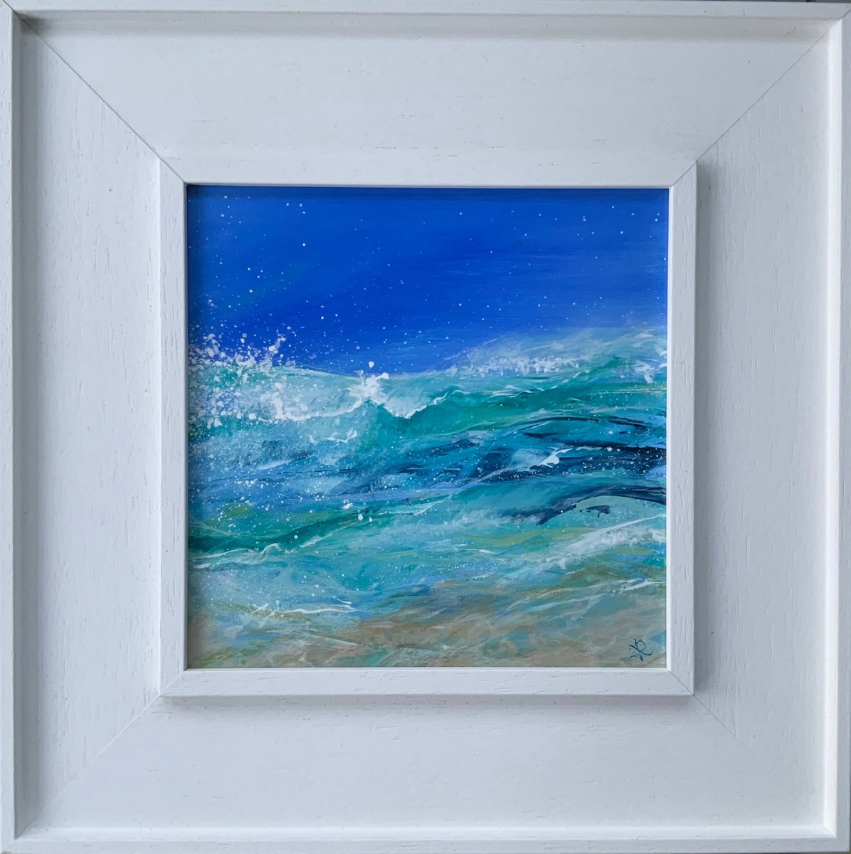 City Beach Blues By Jan Rogers, 17 X 17, Artwork For Sale On Artfinder