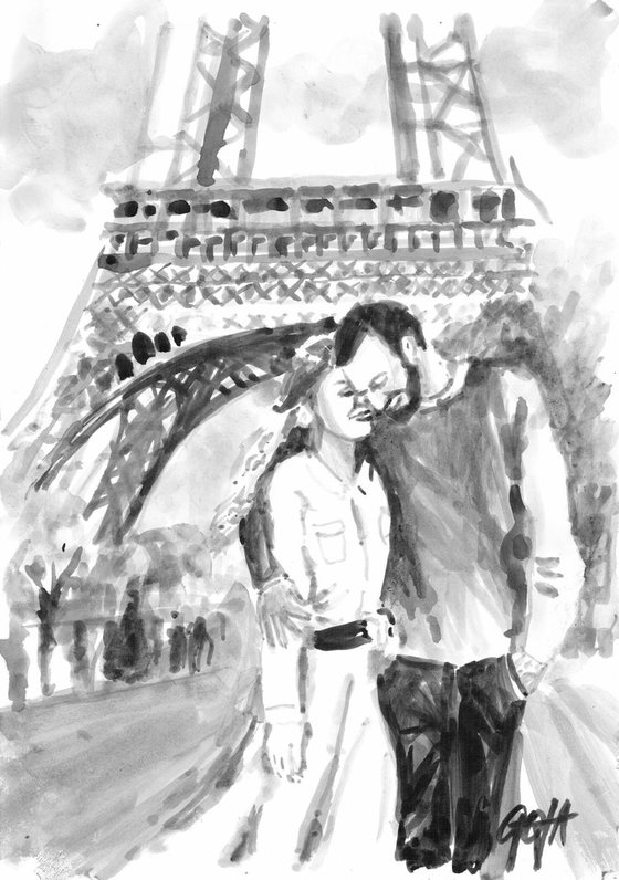 LOVERS' STROLL IN PARIS