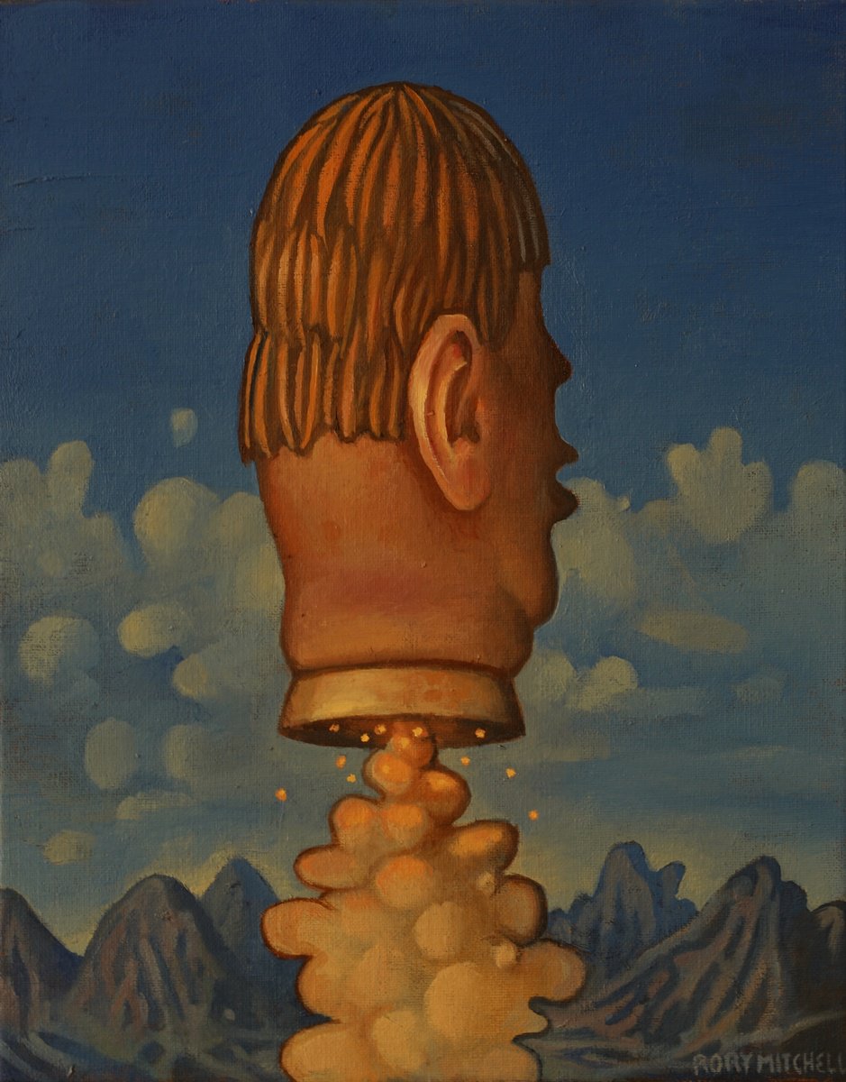 Surrealistic Oil Painting , How To Go (Study) By Rory Mitchell, 9 X 12, Artwork For Sale On Artfinder