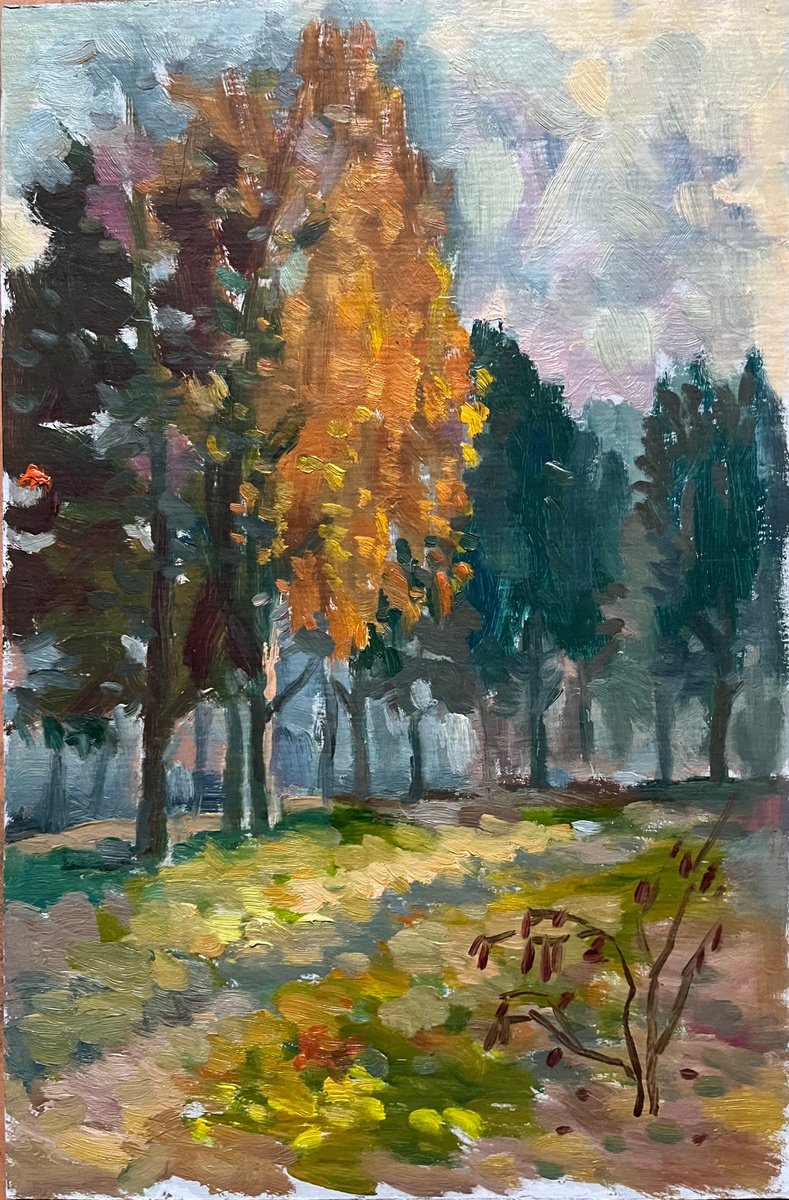 Indian summer Ukrainian oil painting by Roman Sergienko