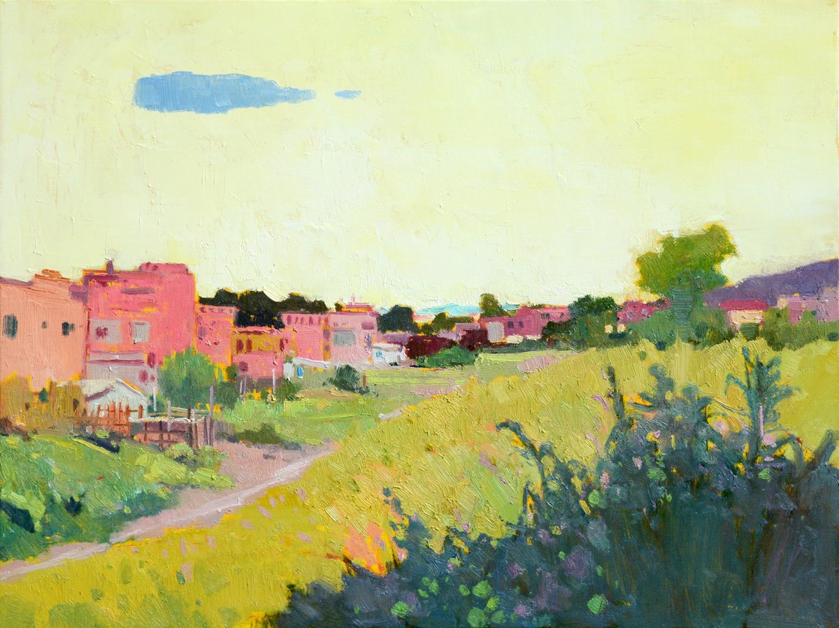 Impressionistic Landscape Oil Painting By Jianzhe Chon, 31 X 24, Landscape Oil Painting:chinese Rural Village 134, Artfinder