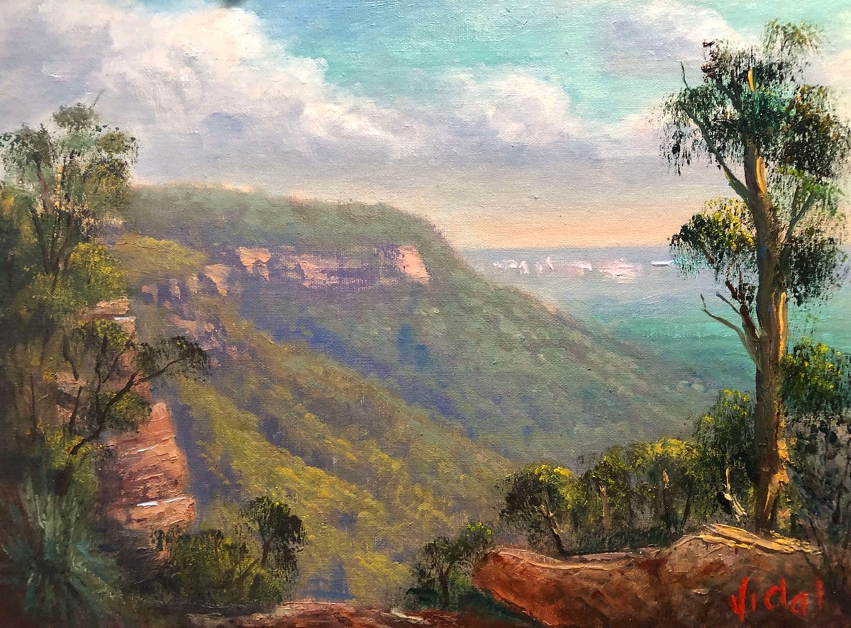 Impressionistic Landscape Oil Painting By Christopher Vidal, 14 X 11, Mitchell Lookout View, Original Artwork