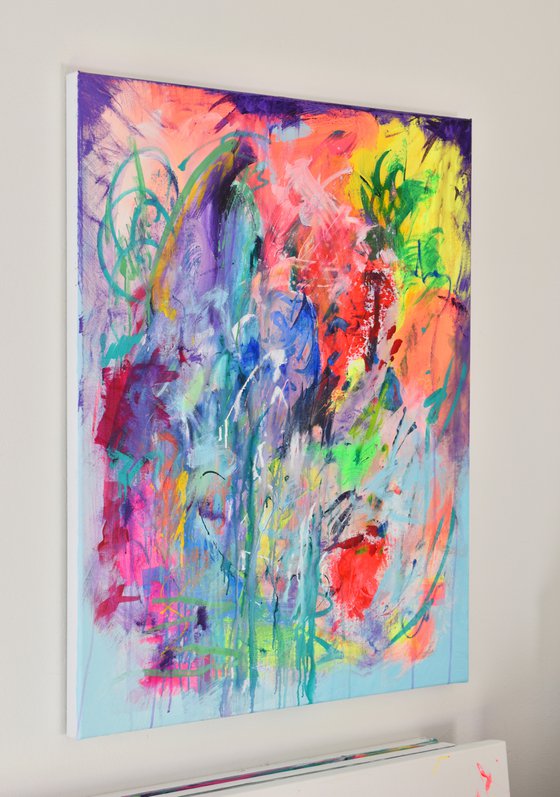 Find Hope In The Elements 100x80 cm 39" x 32"  Colorful abstract painting on canvas