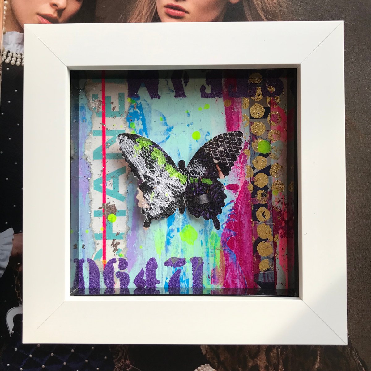Mini Beauty  No12 - Abstract Butterfly in Box by Hernan Reinoso