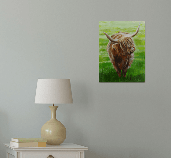 Highland cow painting