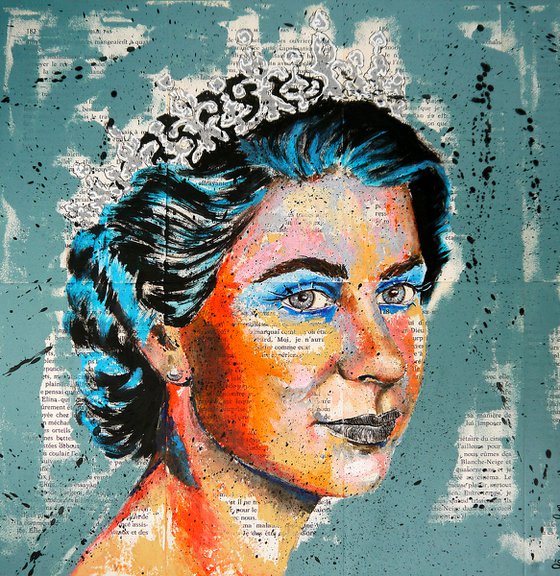 Portrait PS 151 Queen Jubilee - READY TO HANG -  HOME - Gift