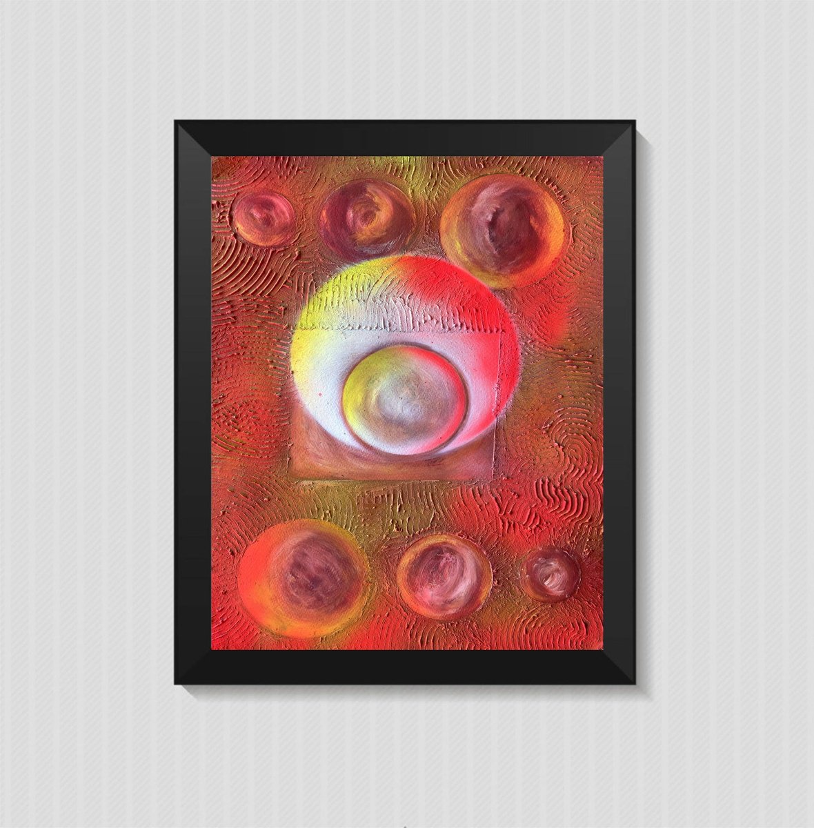 Abstract Acrylic Painting By Juan Jose Garay, 20 X 28", Abstractransformationcircle14, Original Artwork