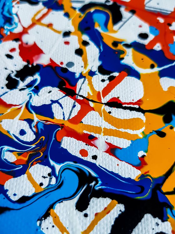 - Samick - (W)120x(H)96 cm. Style of JACKSON POLLOCK. Abstract Expressionism Painting