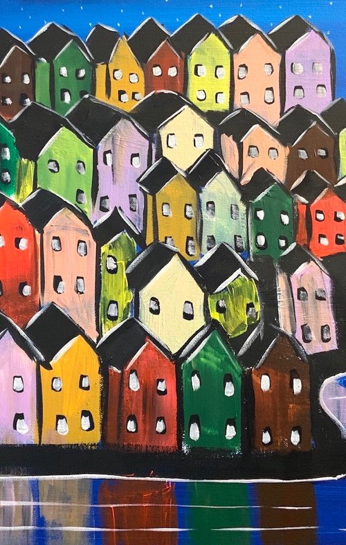 Little rainbow Houses 5 by Aisha Haider