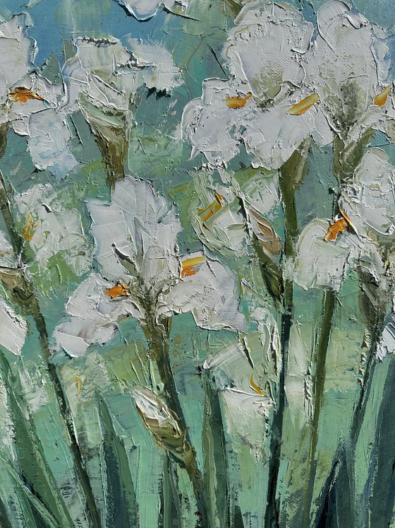 White Irises 60x80cm