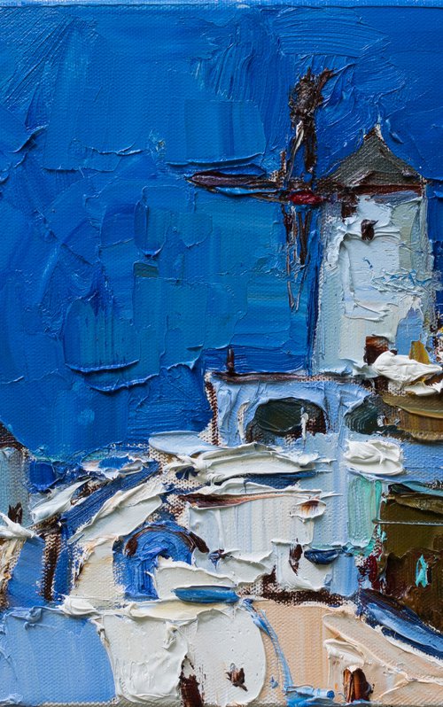 Santorini, Greece - Original landscape painting by Anastasiia Valiulina