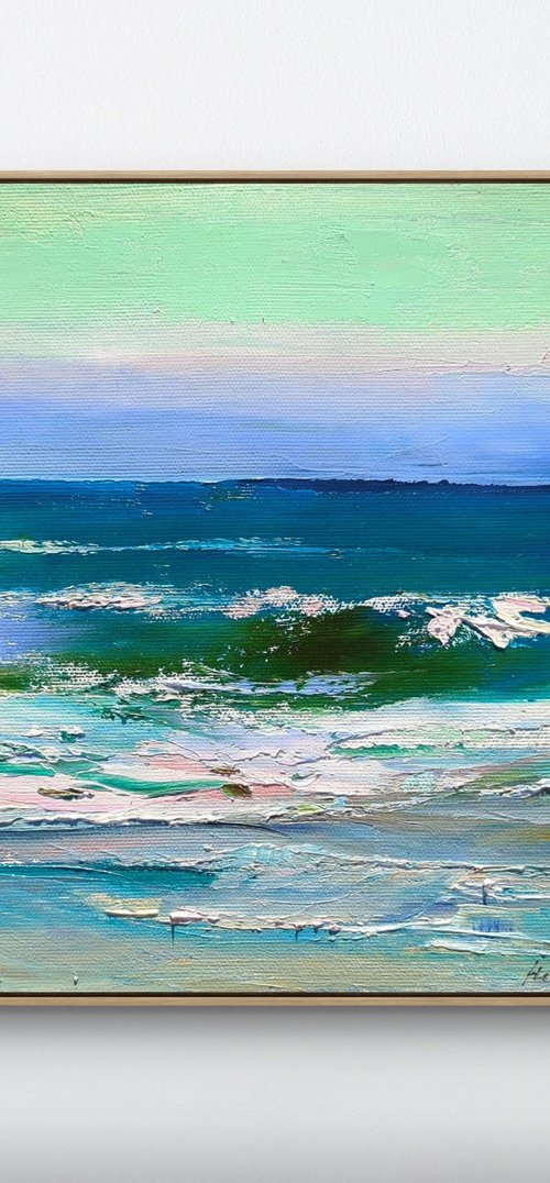Admiring the evening sea by Helen Shukina