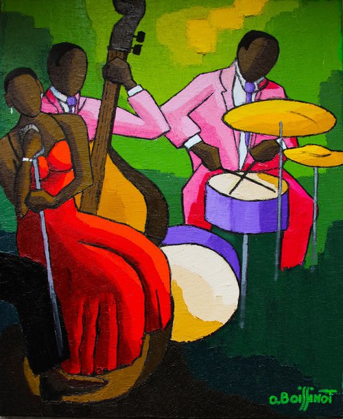 Jazz trio réduction rose by Olivier Boissinot