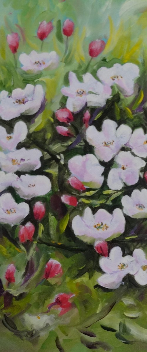 In Apple Blossom Time by Mel Davies Original Art