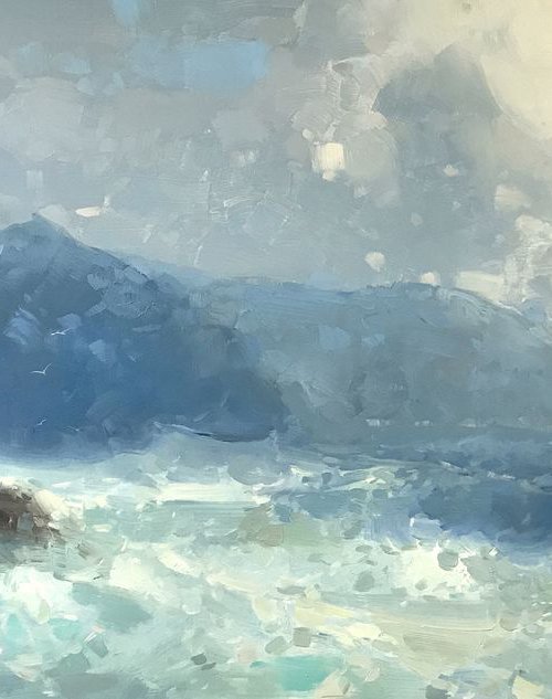 South Bay, Original oil painting, Handmade artwork, One of a kind by Vahe Yeremyan