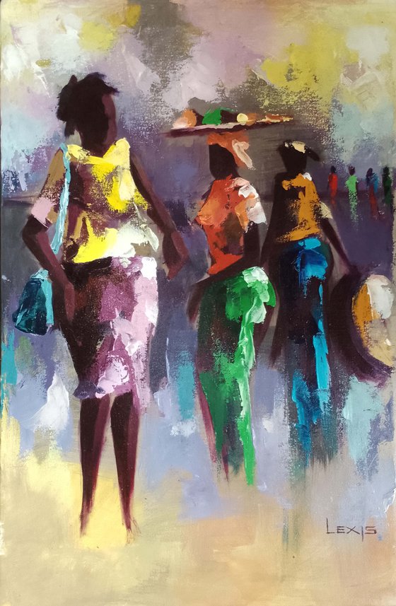 Shadows of the village market