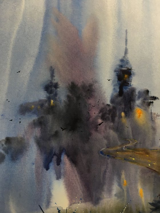 Watercolor "On The Way Home”